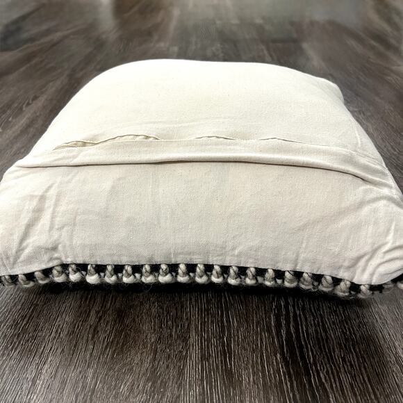 Article Ren Large Square Throw Pillow Black Weave Wool Textured Decor Cushion - Picture 7 of 11